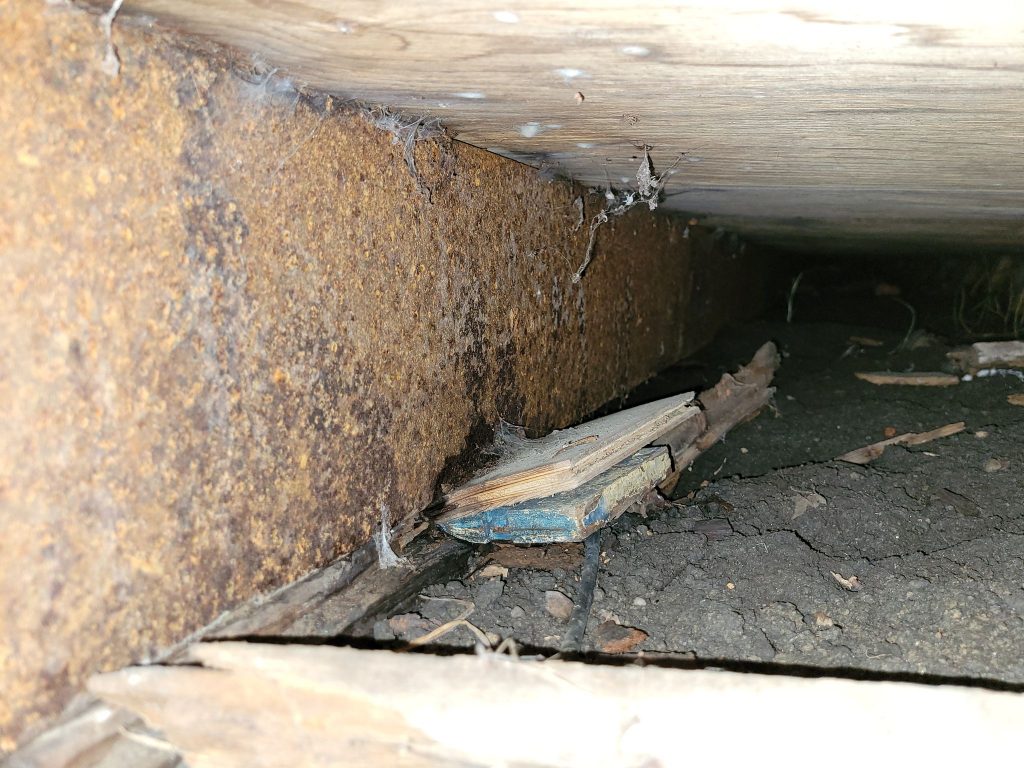 mobile home frame sunk and touching ground